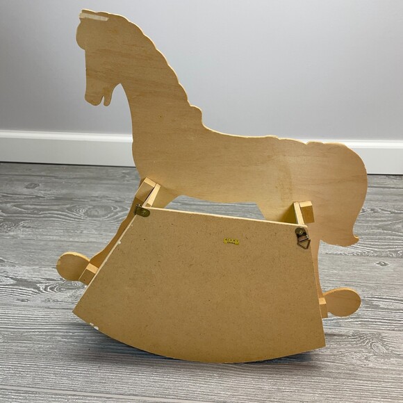 Rocking Horse Wall Hanging Nursery Shelf White Pink Blue by JSNY RARE Vintage - Picture 6 of 10